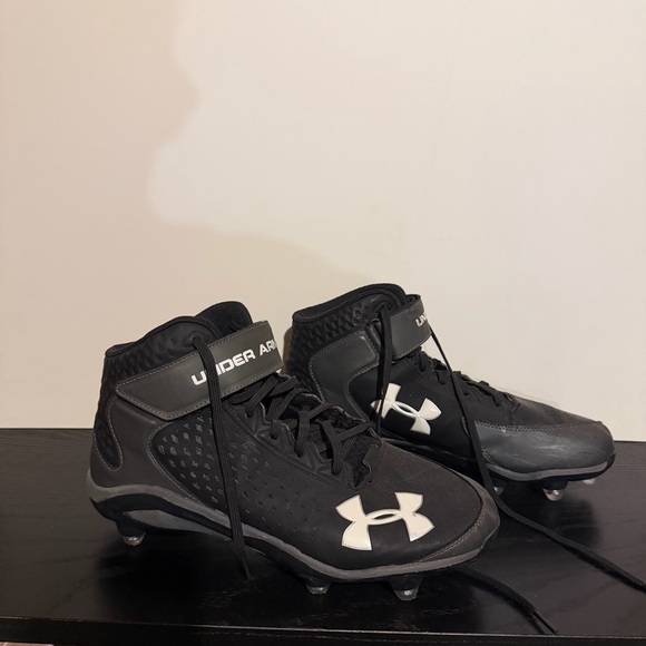Under Armour Renegade D Mens Football Cleats Black White - Picture 2 of 11